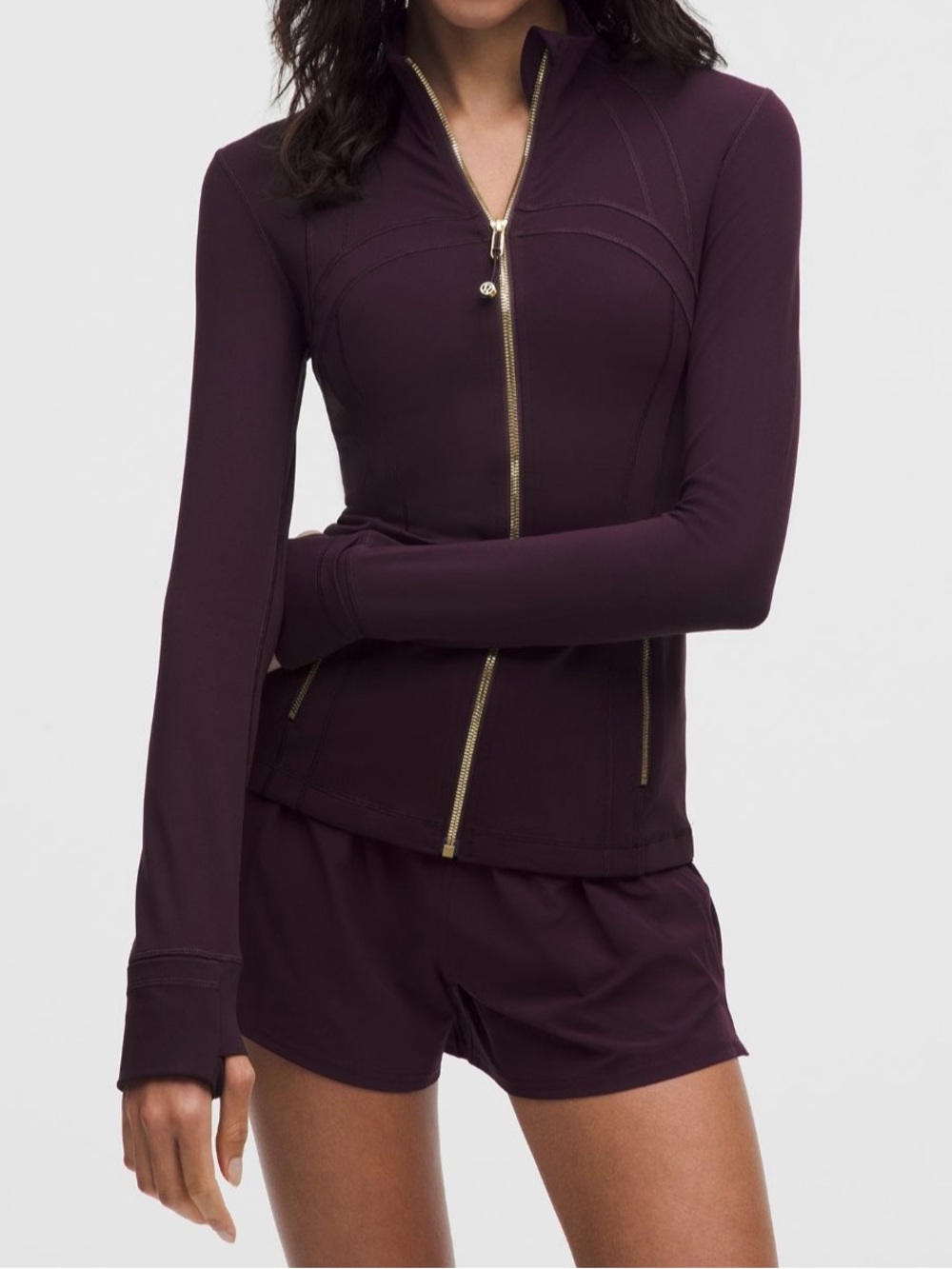 💜NWT LULULEMON DEFINE JACKET NULU SIZE 10 BLACK PLUM/GOLD